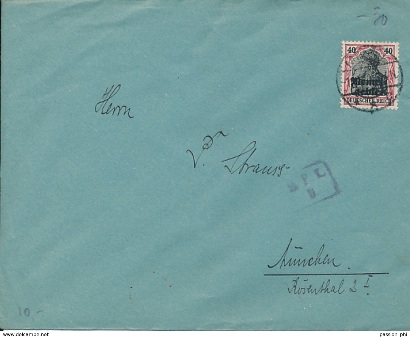 LITHUANIA MEMEL  COVER FROM MEMEL 1920 TO MUNCHEN - Covers & Documents