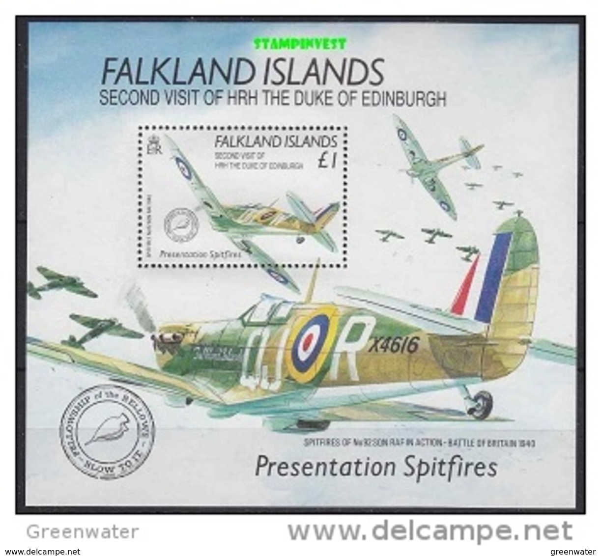 Falkland Islands 1991 Presentation Spitfires / Second Visit Of The Duke Of Edinburgh M/s ** Mnh (41257) - Falklandeilanden