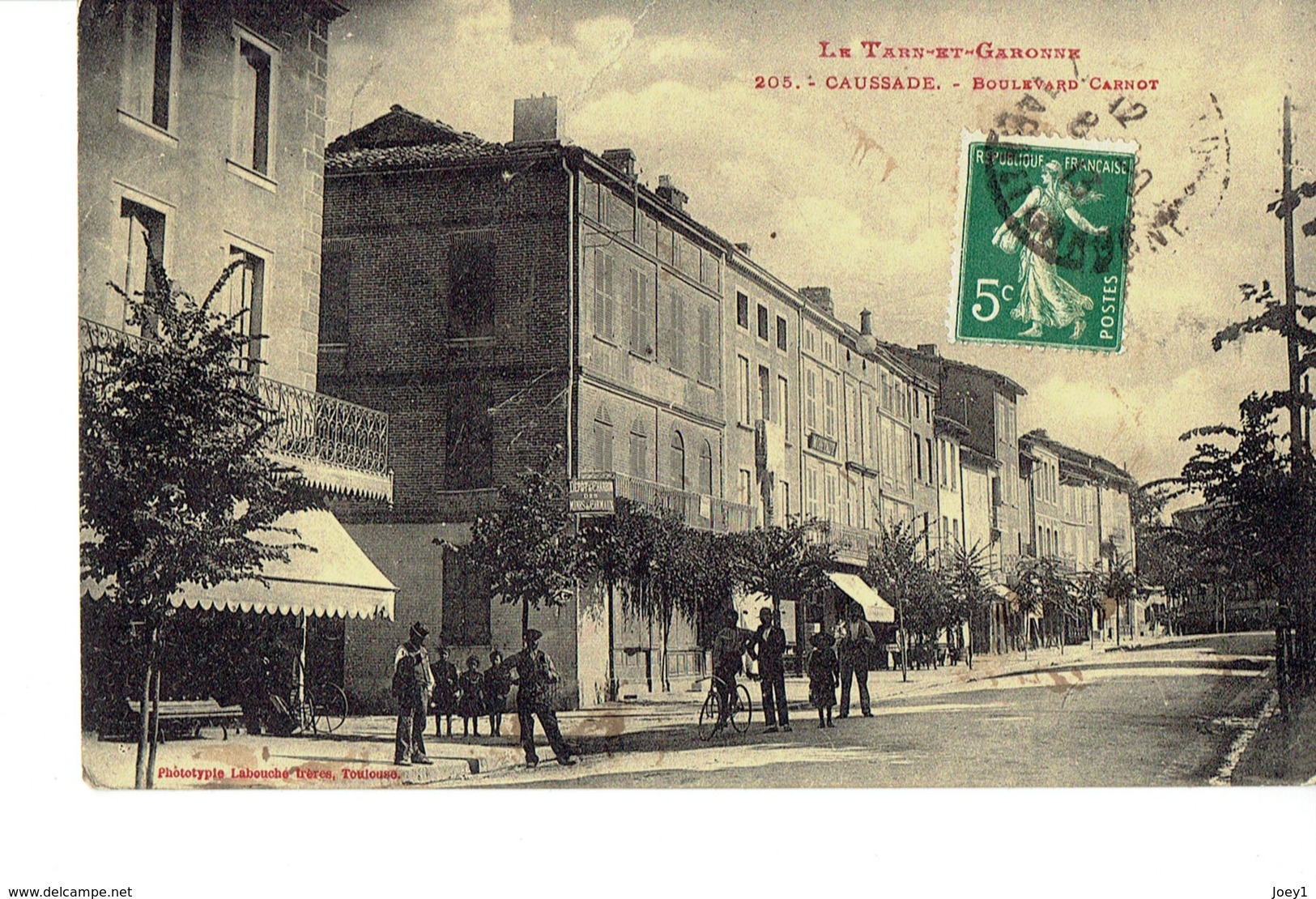 Cpa Tarn Et Garonne, Caussade/ Boulevard Carnot.Carte Animée. - Caussade