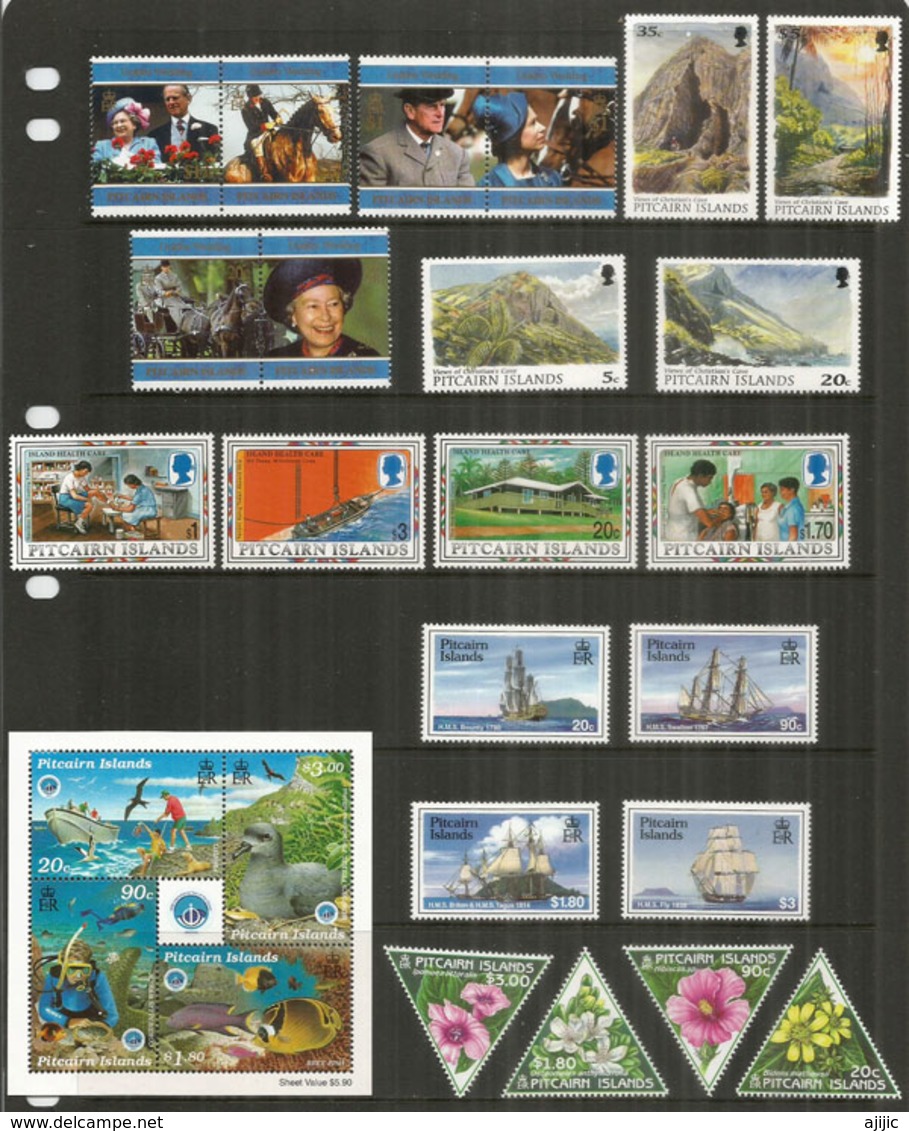 ILE PITCAIRN.  Années Complètes 1997-1998.   22 Timbres + Bloc-Feuillet Neufs **  Côte 78,00 Euro - Pitcairn