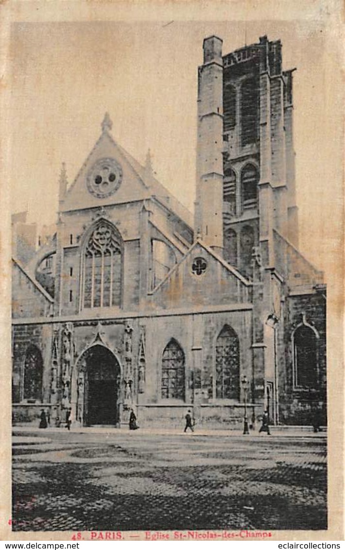 Paris 6 ème Eglise Notre Dame Des Champs  Carte Tissée Sur Soie  (Voir Scan) - Other Monuments