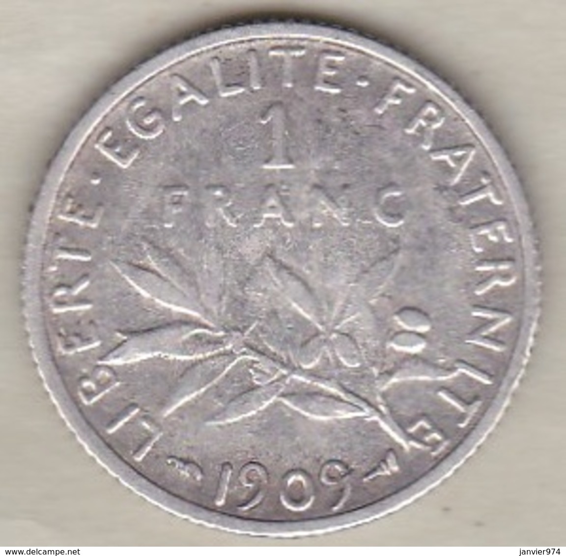 1 Franc Semeuse 1909 , En Argent - Autres & Non Classés