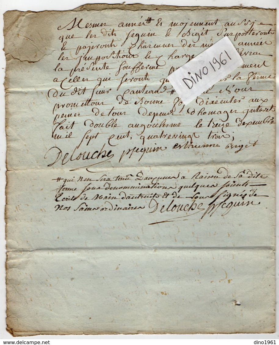 VP13.322 - ANGOULEME X RUELLE SUR TOUVRE -  Acte De 1783 - Droit De Pêche Sur La Rivière De LA TOUVRE - Manuscripts