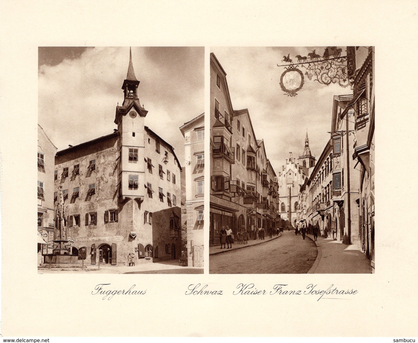 Schwaz - Fuggerhaus , Kaiser Franz Josefstrasse - Kupfertiefdruck Ca 1910-20 - Stiche & Gravuren