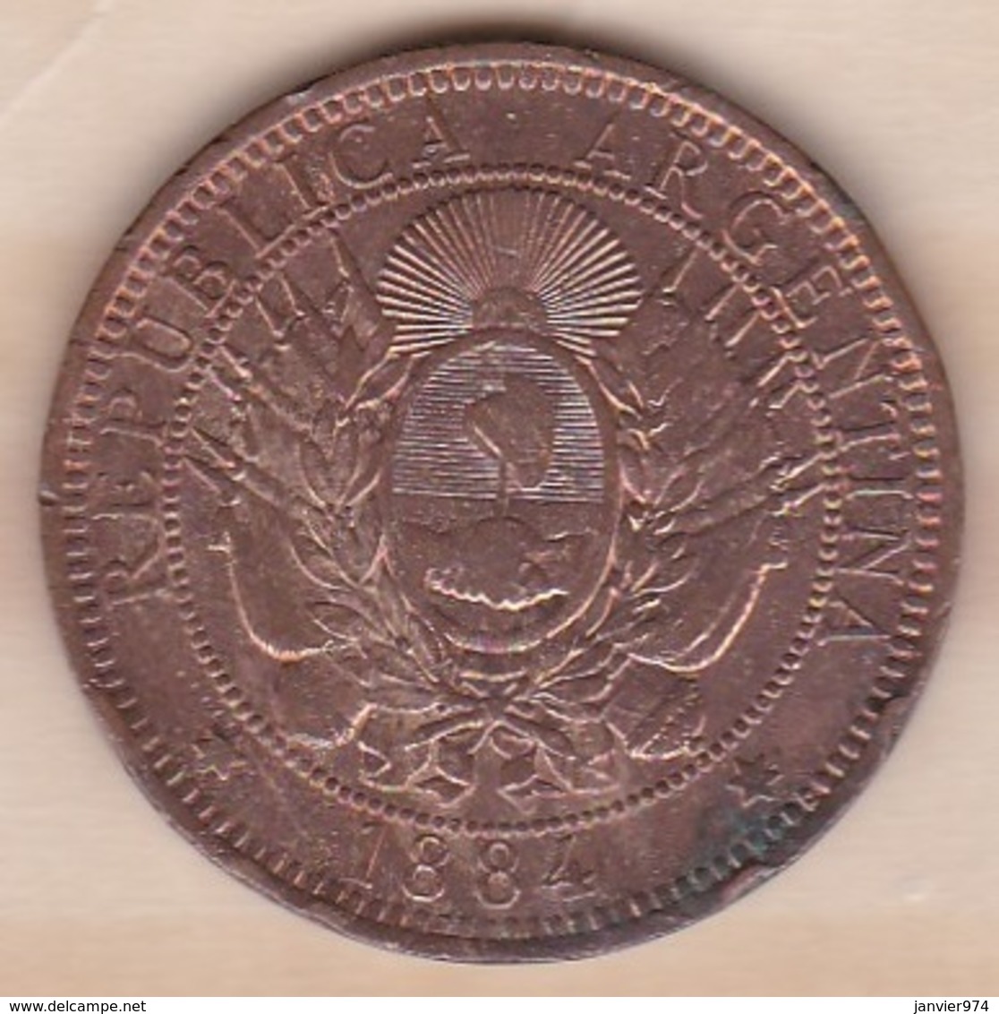 ARGENTINE / TUCUMAN. DOS CENTAVOS 1884. BRONZE - Argentine