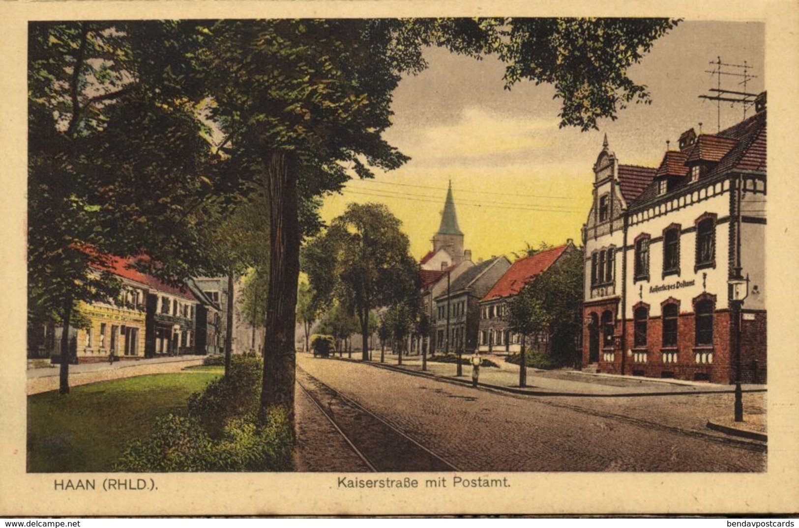 HAAN, Rhld., Kaiserstrasse Mit Postamt (1920s) AK - Haan