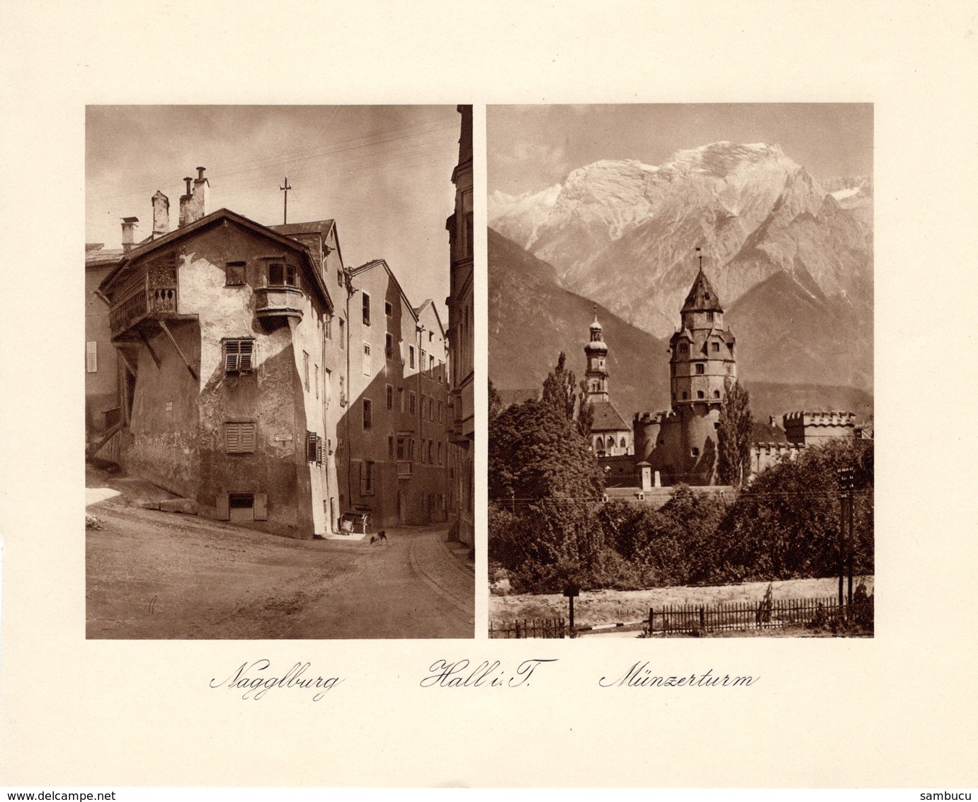 Hall In Tirol - Nagglburg + Münzerturm - Kupfertiefdruck Ca 1910-20 - Stiche & Gravuren