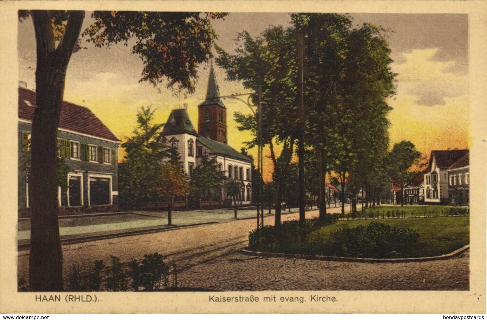 HAAN, Rhld., Kaiserstrasse Mit Evang. Kirche (1920s) AK - Haan