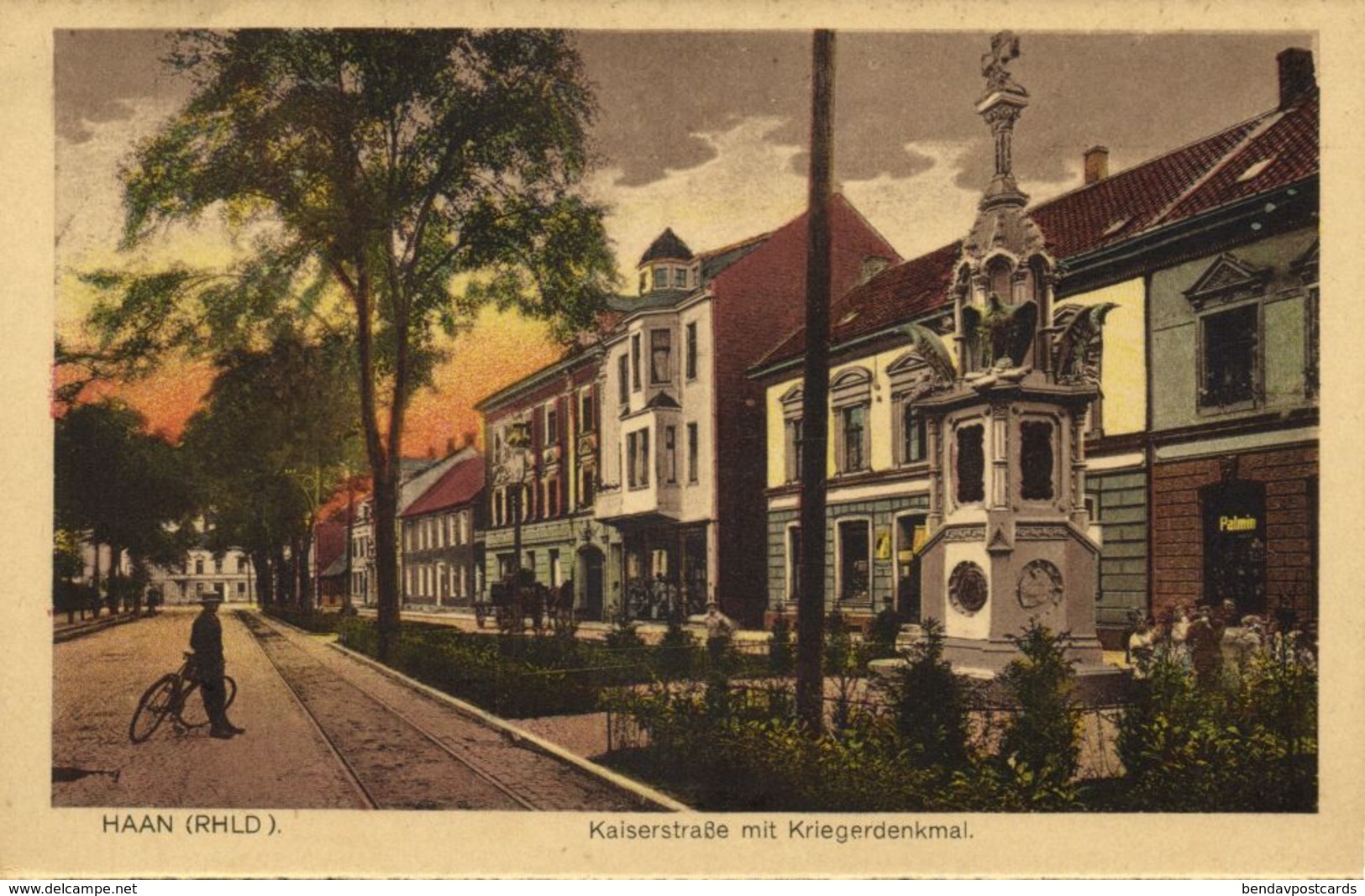 HAAN, Rhld., Kaiserstrasse Mit Kriegerdenkmal (1920s) AK - Haan