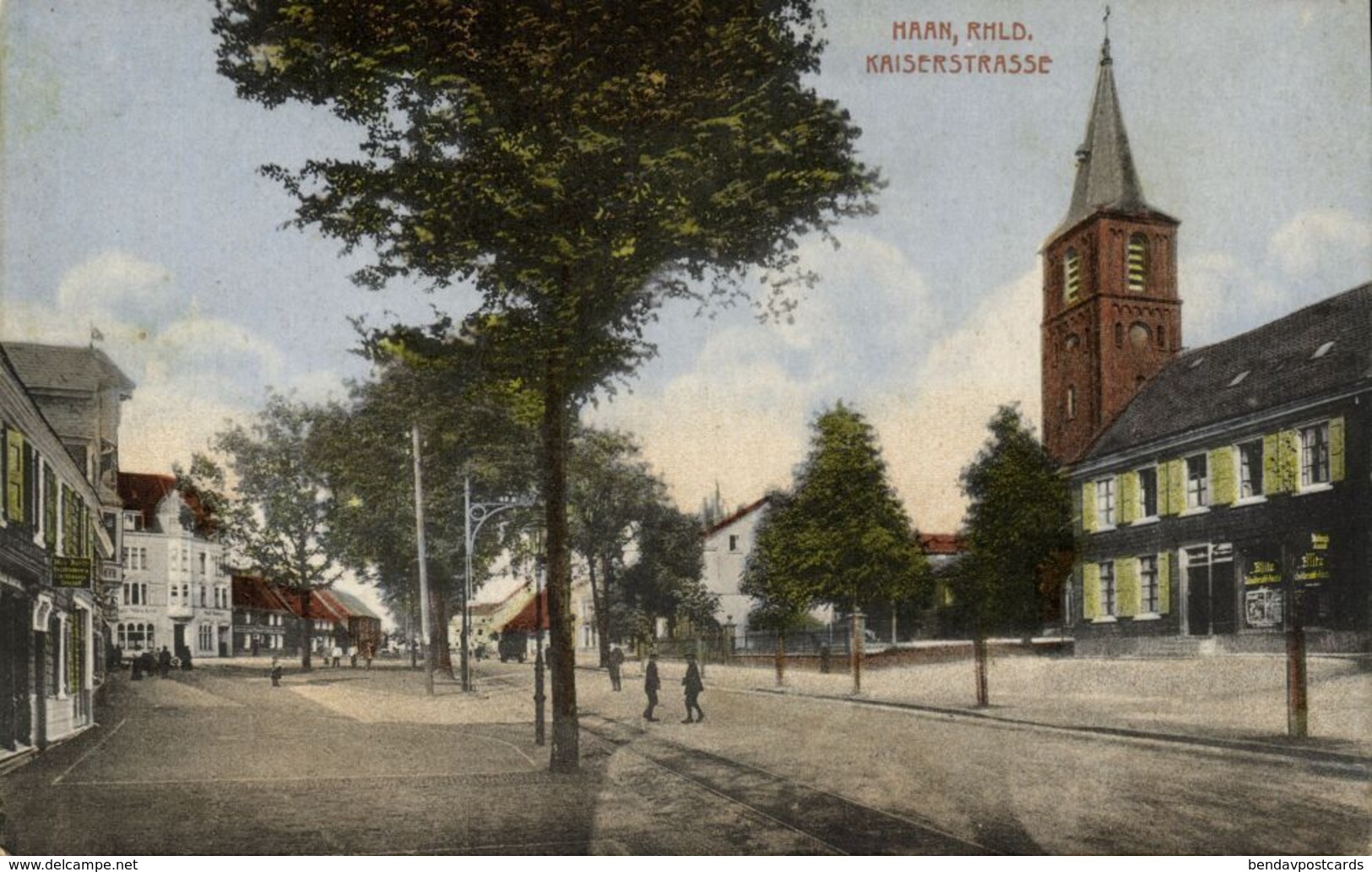 HAAN, Rhld., Kaiserstrasse, "Blitz", Café Stocker, Kirche (1910s) AK - Haan