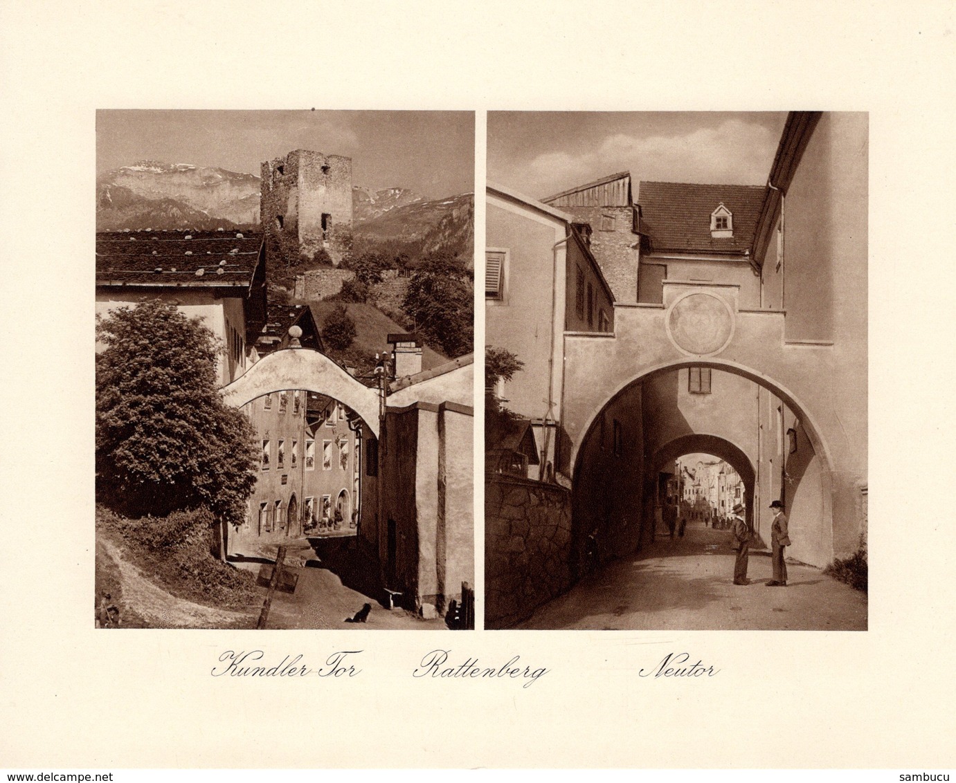 Rattenberg - Kundler Tor + Neutor - Kupfertiefdruck Ca 1910-20 - Stiche & Gravuren