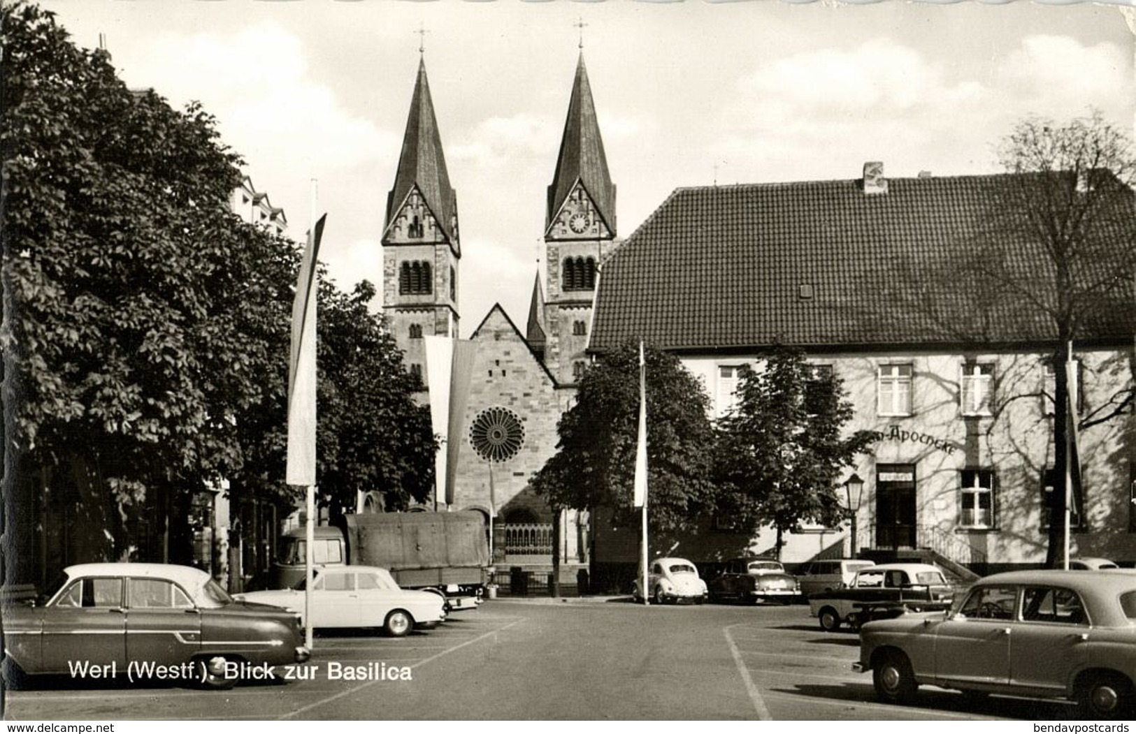 WERL, Westfalen, Blick Zur Basilica, Auto (1968) AK - Werl