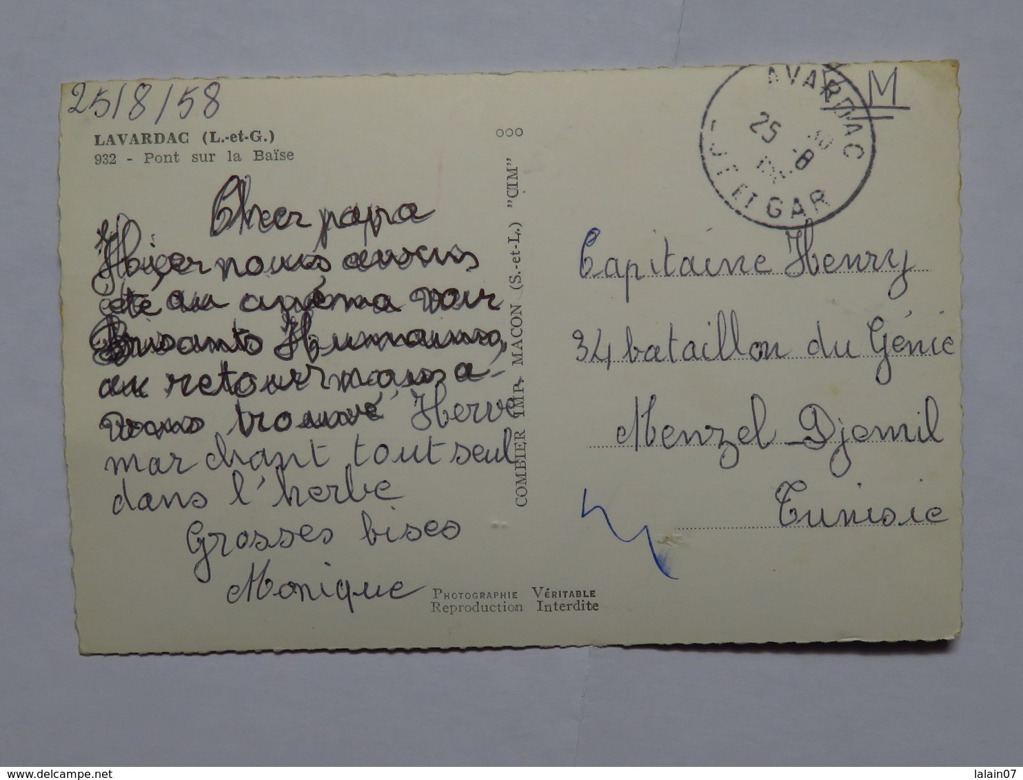 Carte Postale : 47 LAVARDAC : Pont Sur La Baïse, Animé, En 1958 - Lavardac