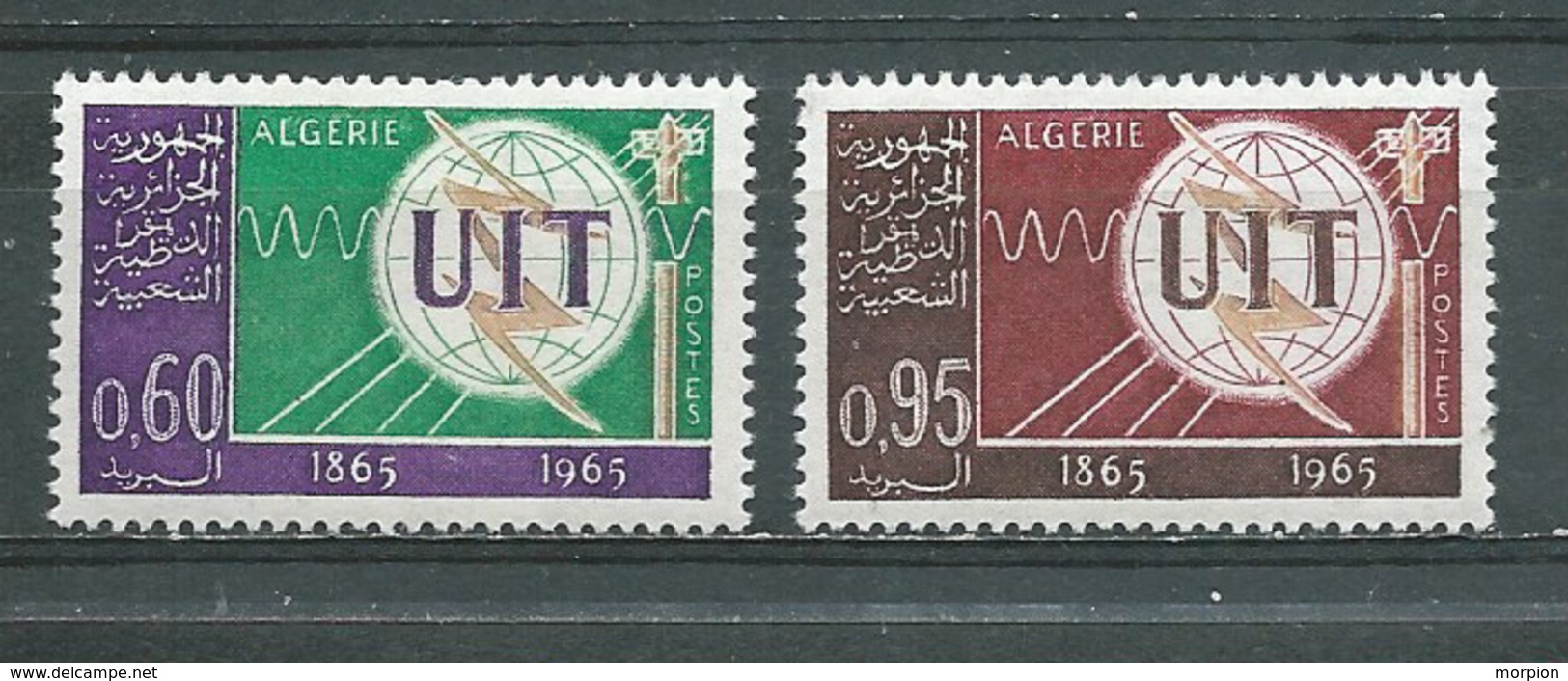 ALGERIE   Yvert  N° 409 Et 410 **  CENTENAIRE DE L'U.I.T. - Algérie (1962-...)