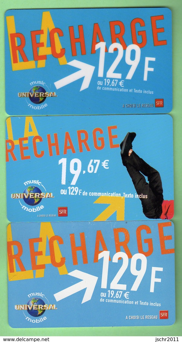 BOUYGUES *** UNIVERSAL *** Lot De 3 Telecartes Differentes *** (A118-P8) - Mobicartes (recharges)