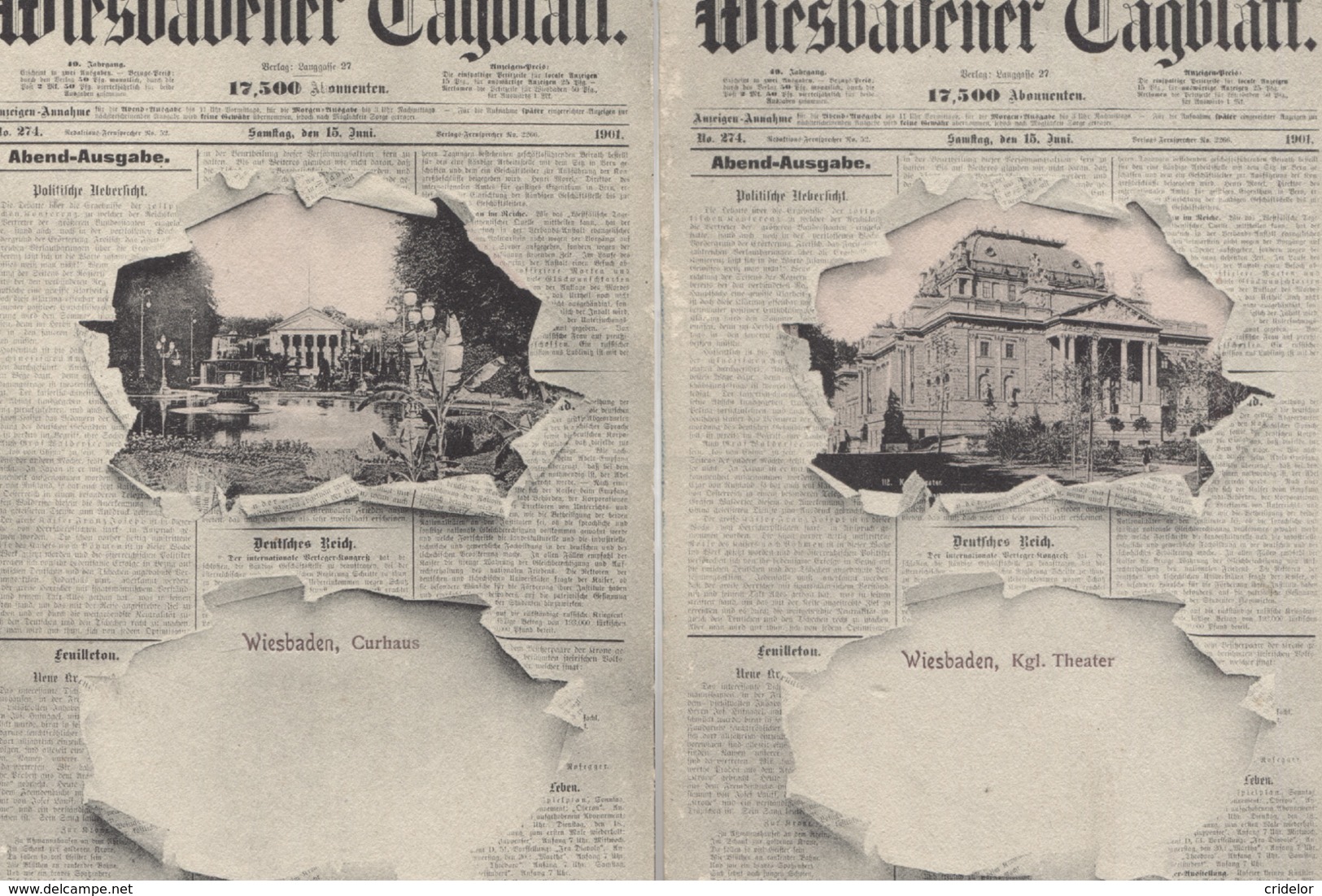 ALLEMAGNE - WIESBADENER TAGBLATT - 2 CARTES - VOIR ZOOM - Wiesbaden