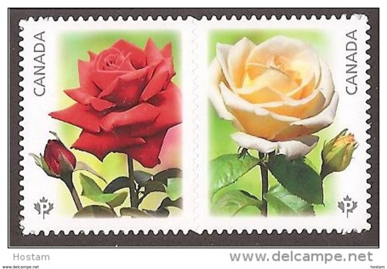 CANADA, 2014, #2731i,  THE ROSES PINK & Yellow  Die Cut From Quaterly Pack From Booklet, - Timbres Seuls