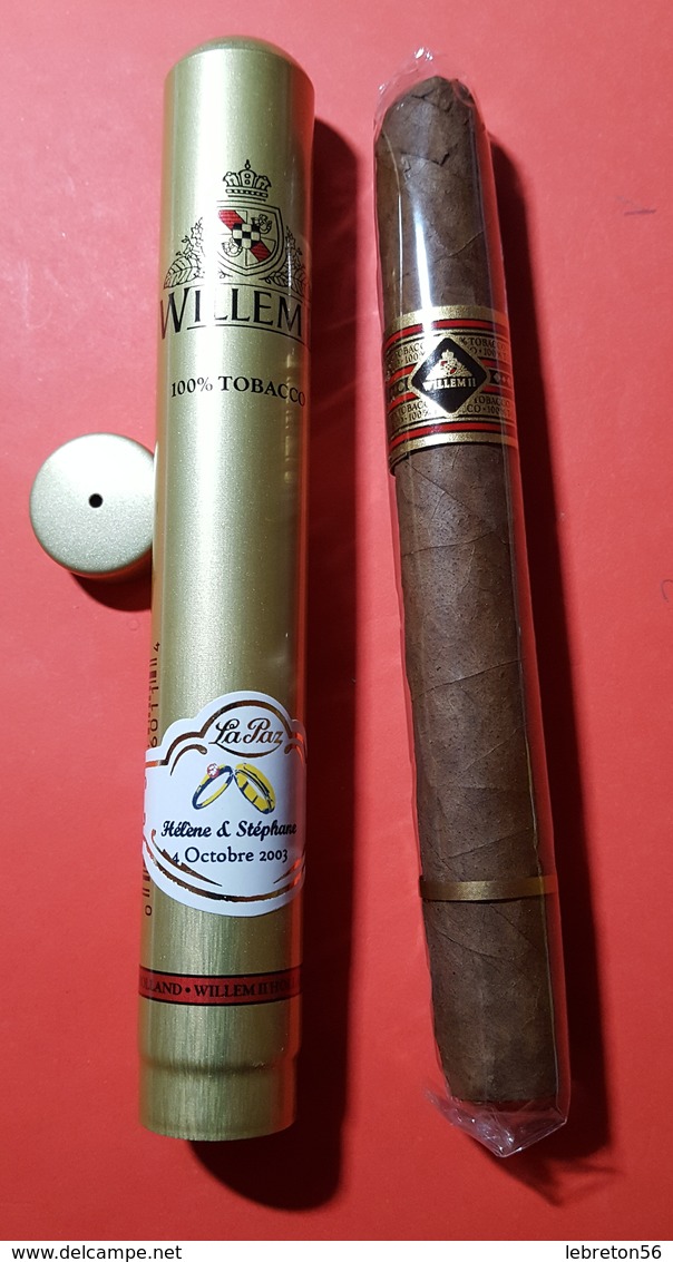 1 étui Cigare WILLEM II Holland Avec Bague De Mariage 2003 Et Le Cigare Bagué Voir Les 2 Photos - Zigarrenetuis