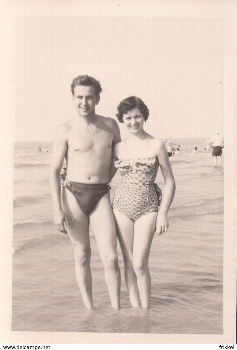 Foto Photo (6 X 9cm) Koppel Zee Middelkerke ? Westende ? Blankenberge ? De Panne ? Knokke ? Koksijde ? Nieuwpoort ? - Blankenberge