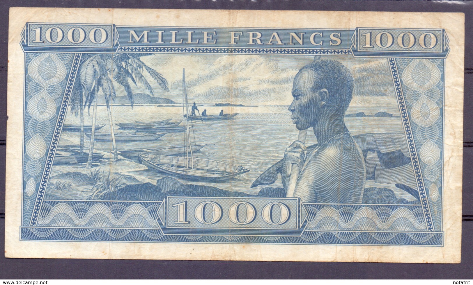 Guinea 1000 Fr 1958 Rare VF Boat - Autres - Afrique