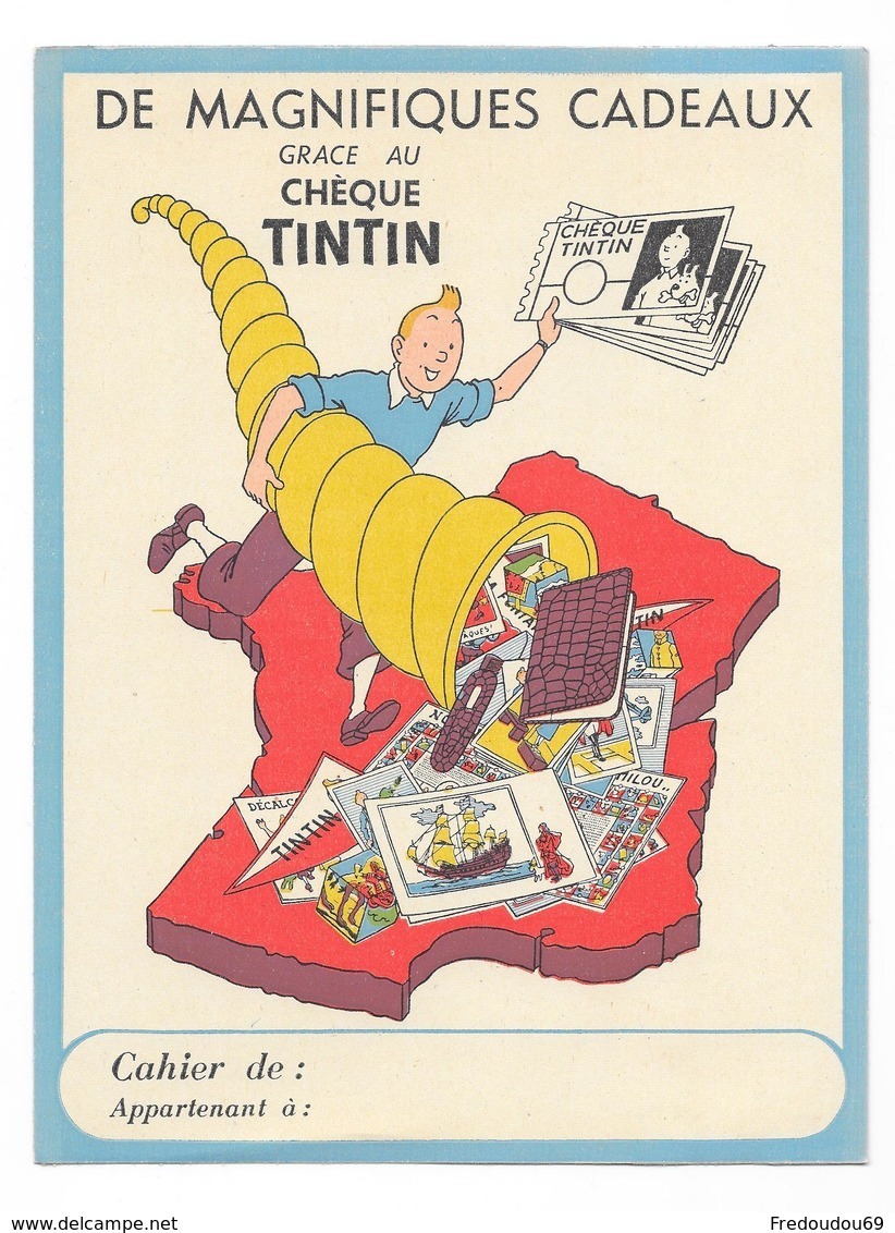 Protège Cahier Ancien  Chèque TINTIN - Autres & Non Classés