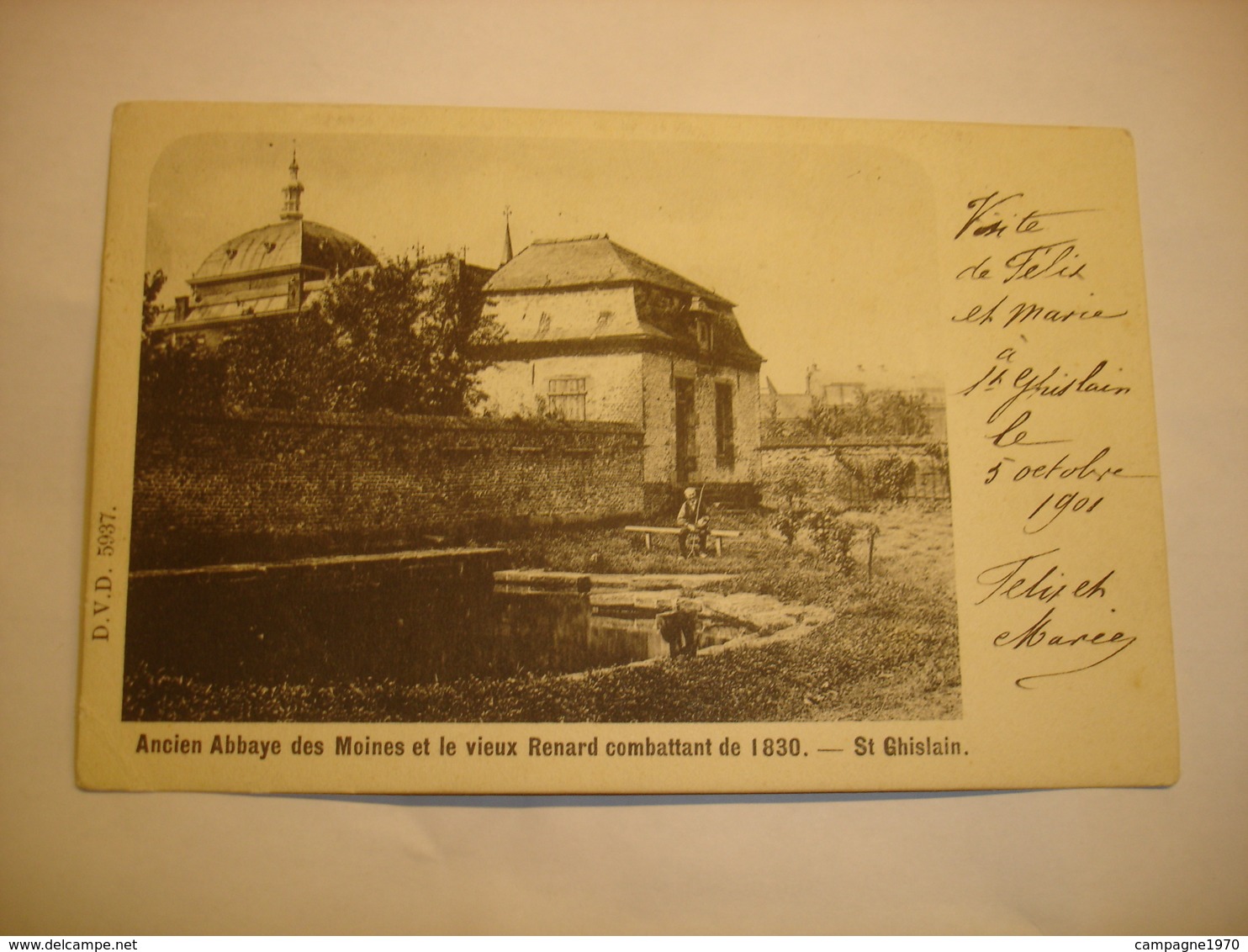 CPA - SAINT GHISLAIN ( MONS BORINAGE ) - ANCIENNE ABBAYE DES MOINES ET VIEUX RENARD COMBATTANT DE 1830 ( 1901 ) - Saint-Ghislain