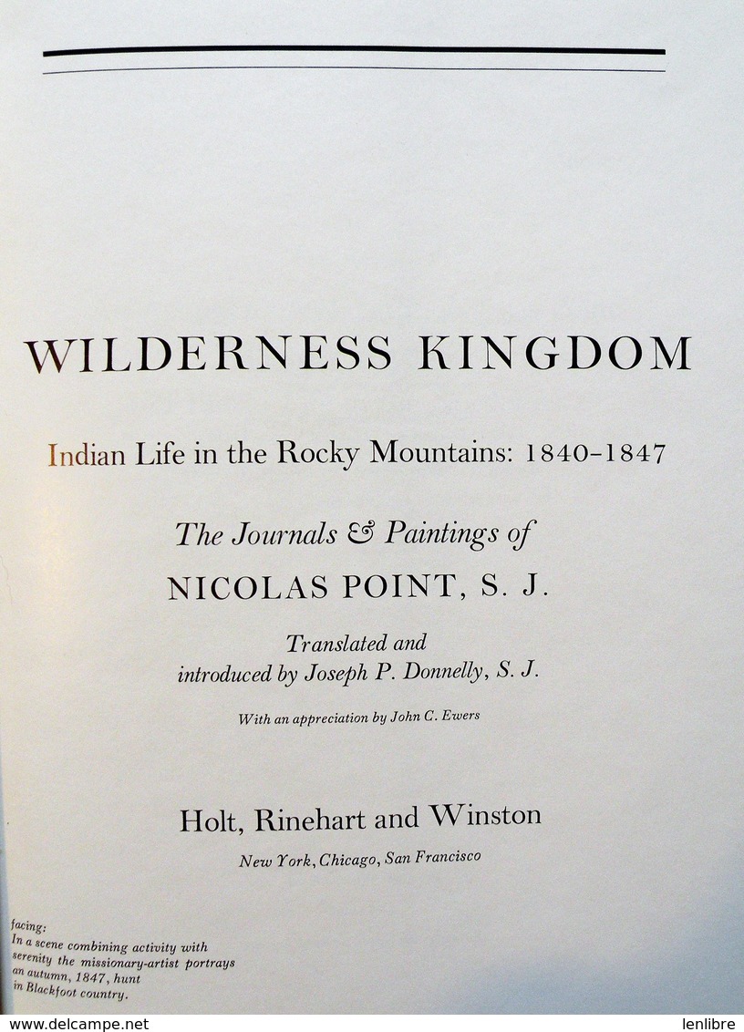 Indian Life In The ROCKY MOUNTAINS 1840-1847. Nicolas POINT. Rinehart. 1967. - Stati Uniti