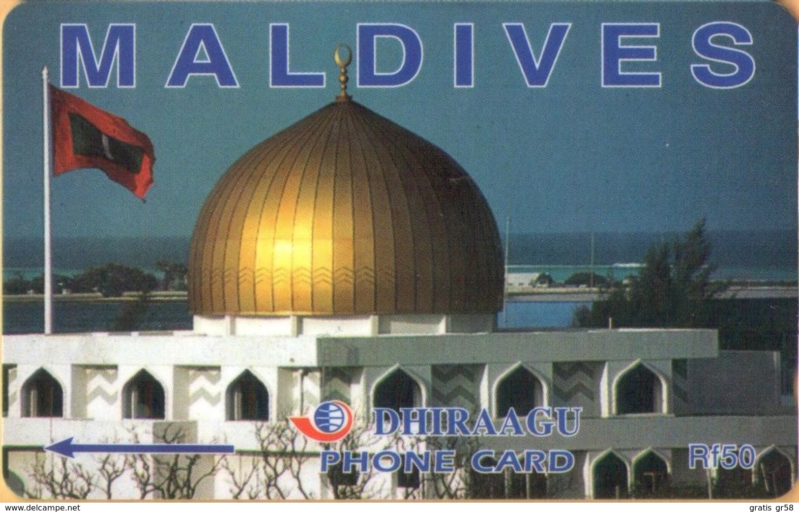 Maldives - GPT, Mosque, 164MLDC, 2/00, Used - Maldivas