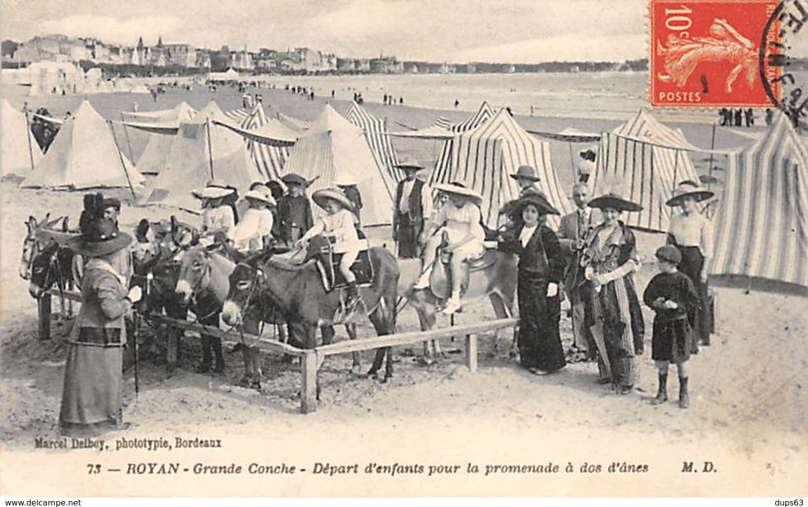 ROYAN - Grande Conche - Départ D'enfants Pour La Promenade à Dos D'ânes - Très Bon état - Royan