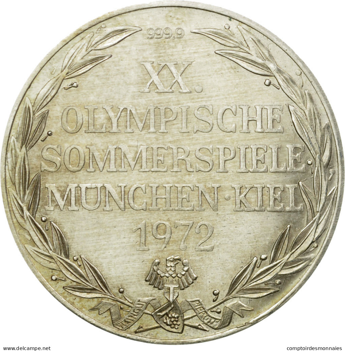 Allemagne, Jeton, XXème Jeux Olympiques D'Eté De Munich, 1972, SUP+, Argent - Autres & Non Classés