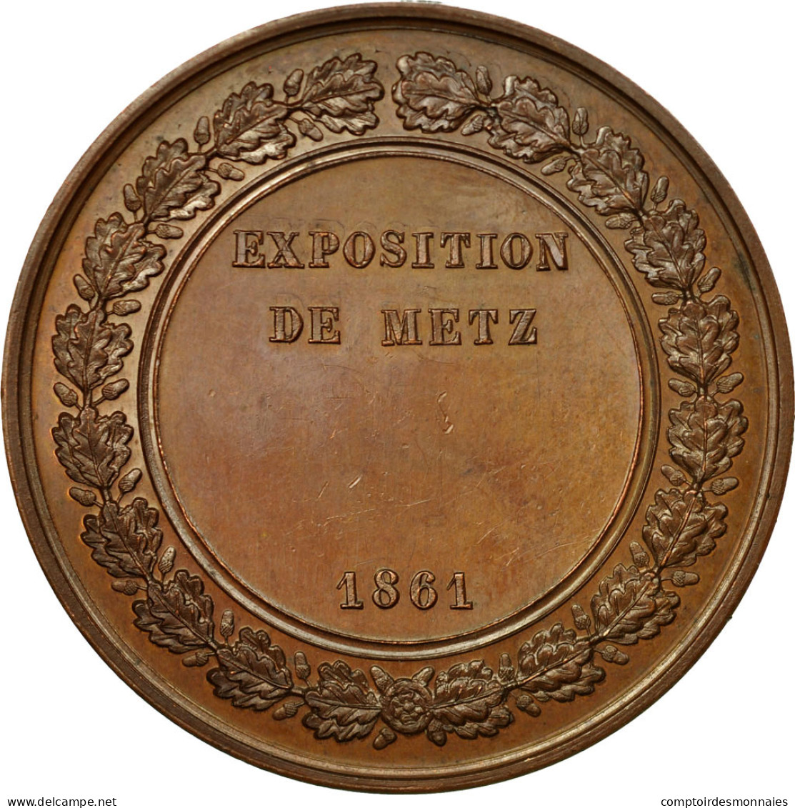 France, Médaille, Napoléon III, Exposition De Metz, 1861, Caqué, TTB+, Cuivre - Autres & Non Classés