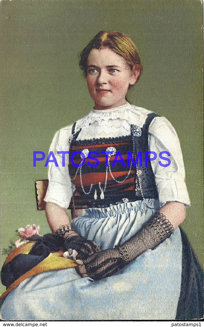 102990 SWITZERLAND ZÜRICH COSTUMES GIRLS FROM THE RAFZERFELD POSTAL POSTCARD - Rafz