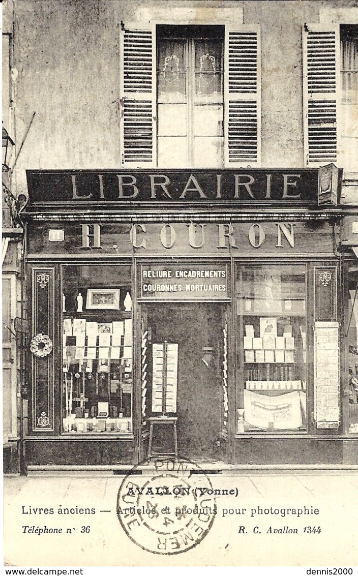 AVALLON - LIBRAIRIE  - H COURON - Livres Anciens - Matériel Pour La Photographie - Avallon