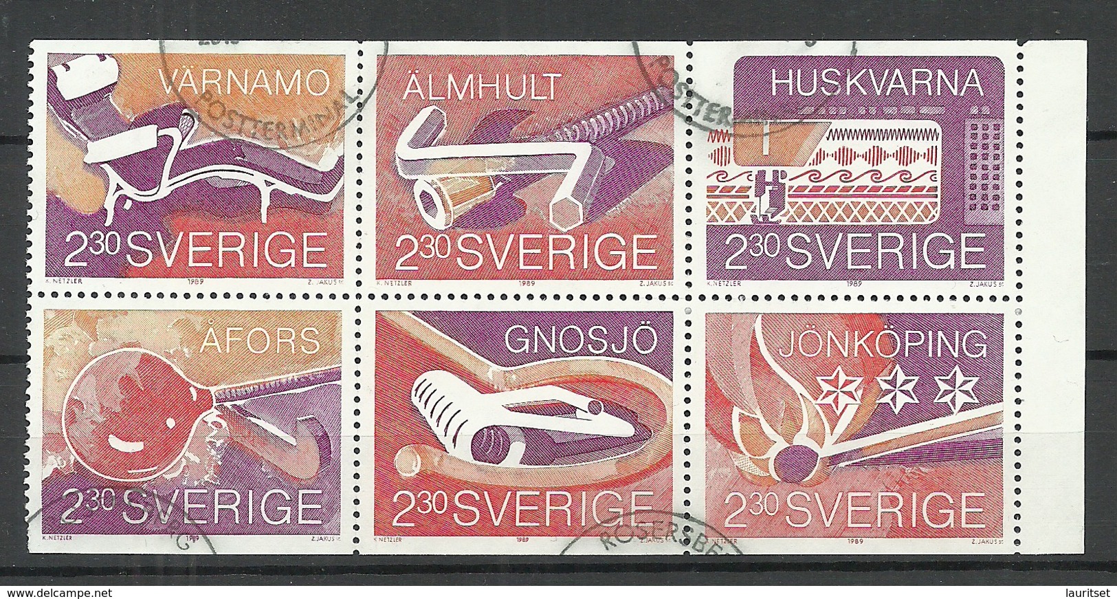 SCHWEDEN Sweden 1989 Michel 1559 - 1564 Industrie O - Gebraucht