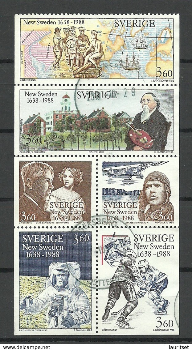 SCHWEDEN Sweden 1988 Michel 1473 - 1476 Gründung V. Neu-Schweden O - Gebraucht