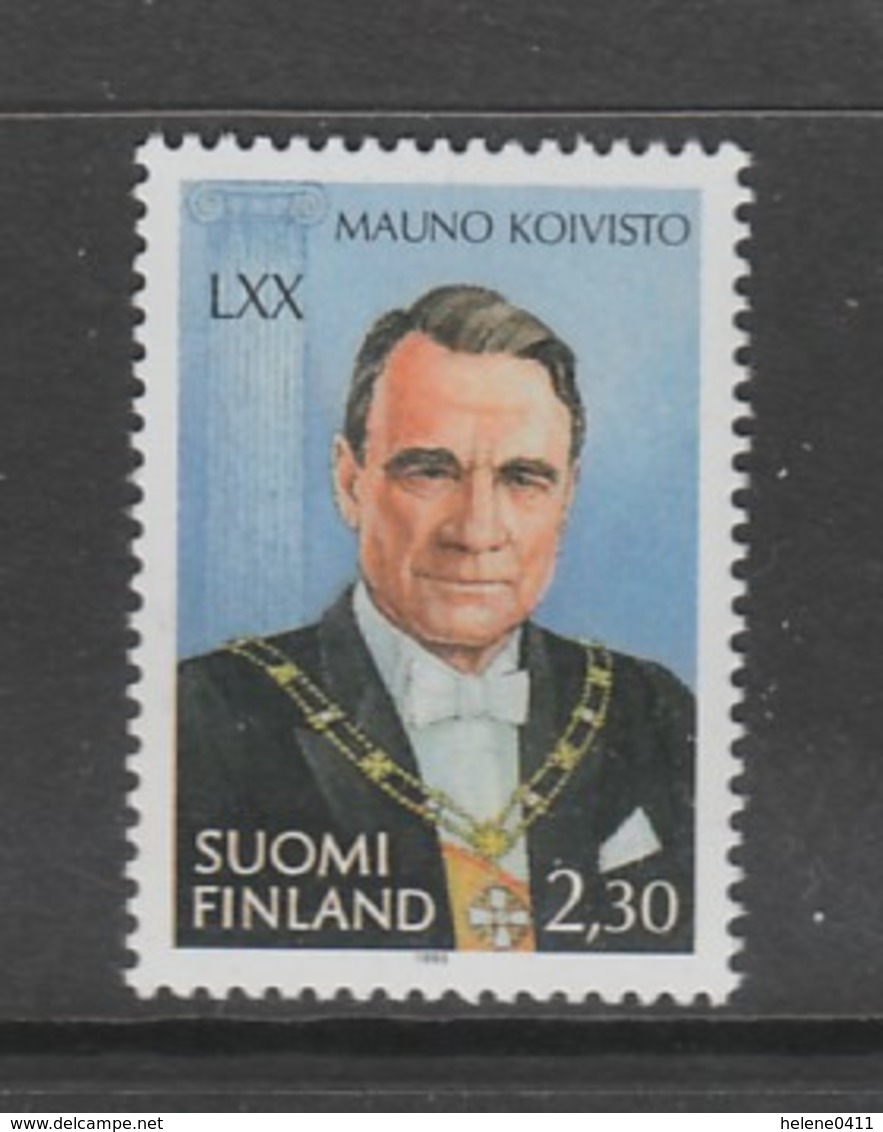 TIMBRE NEUF DE FINLANDE - 70E ANNIVERSAIRE DU PRESIDENT DE LA REPUBLIQUE MAUNO KOIVISTO N° Y&T 1201 - Andere & Zonder Classificatie