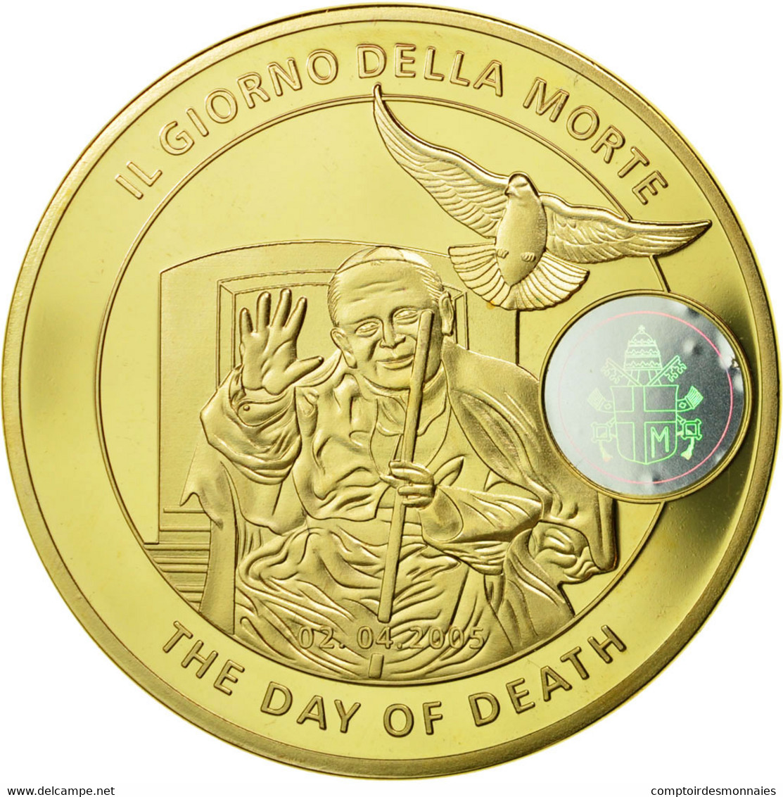 Vatican, Médaille, Mort Du Pape Jean-Paul II, 2005, FDC, Copper-Nickel Gilt - Other & Unclassified