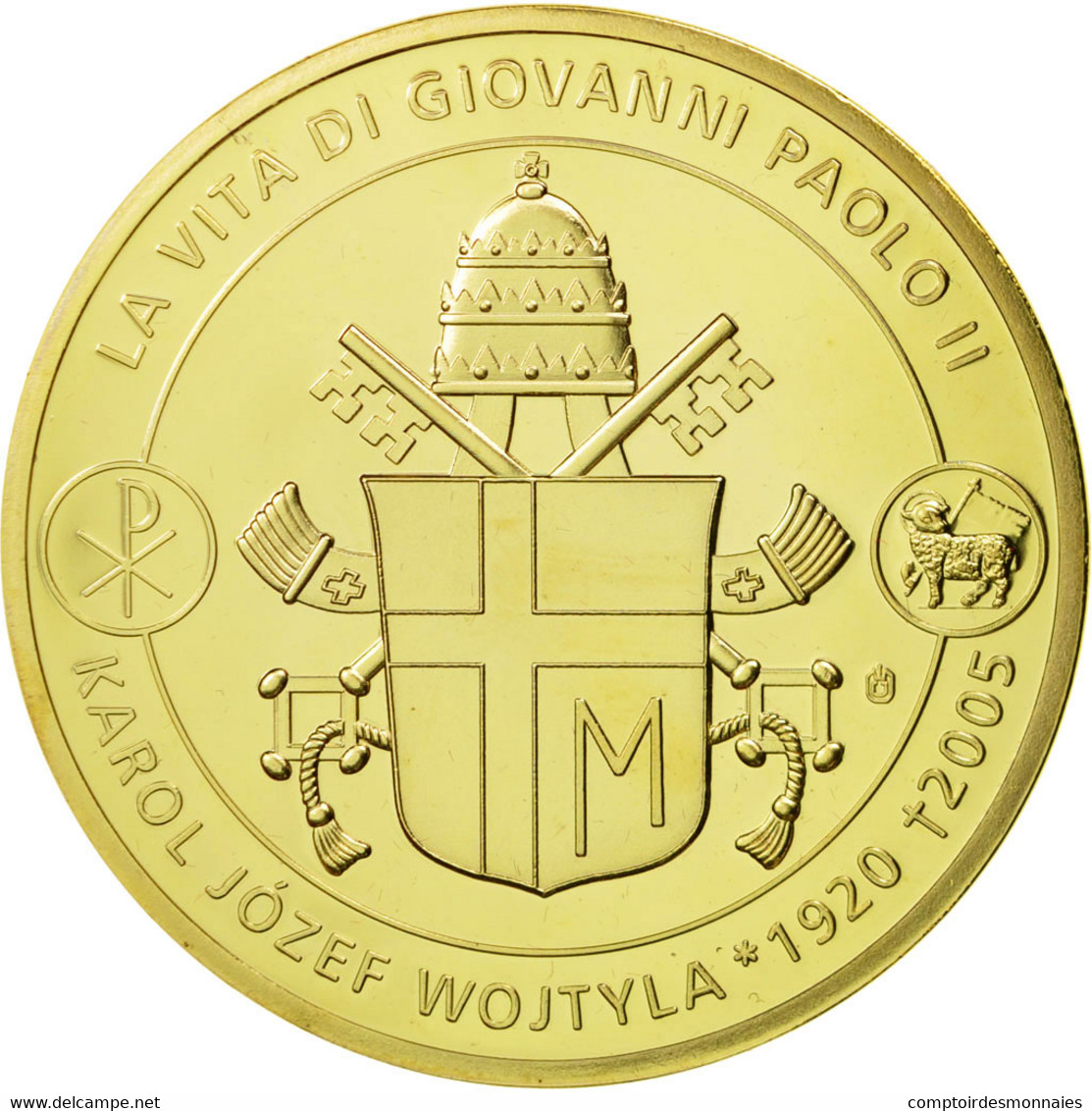 Vatican, Médaille, Mort Du Pape Jean-Paul II, 2005, FDC, Copper-Nickel Gilt - Other & Unclassified