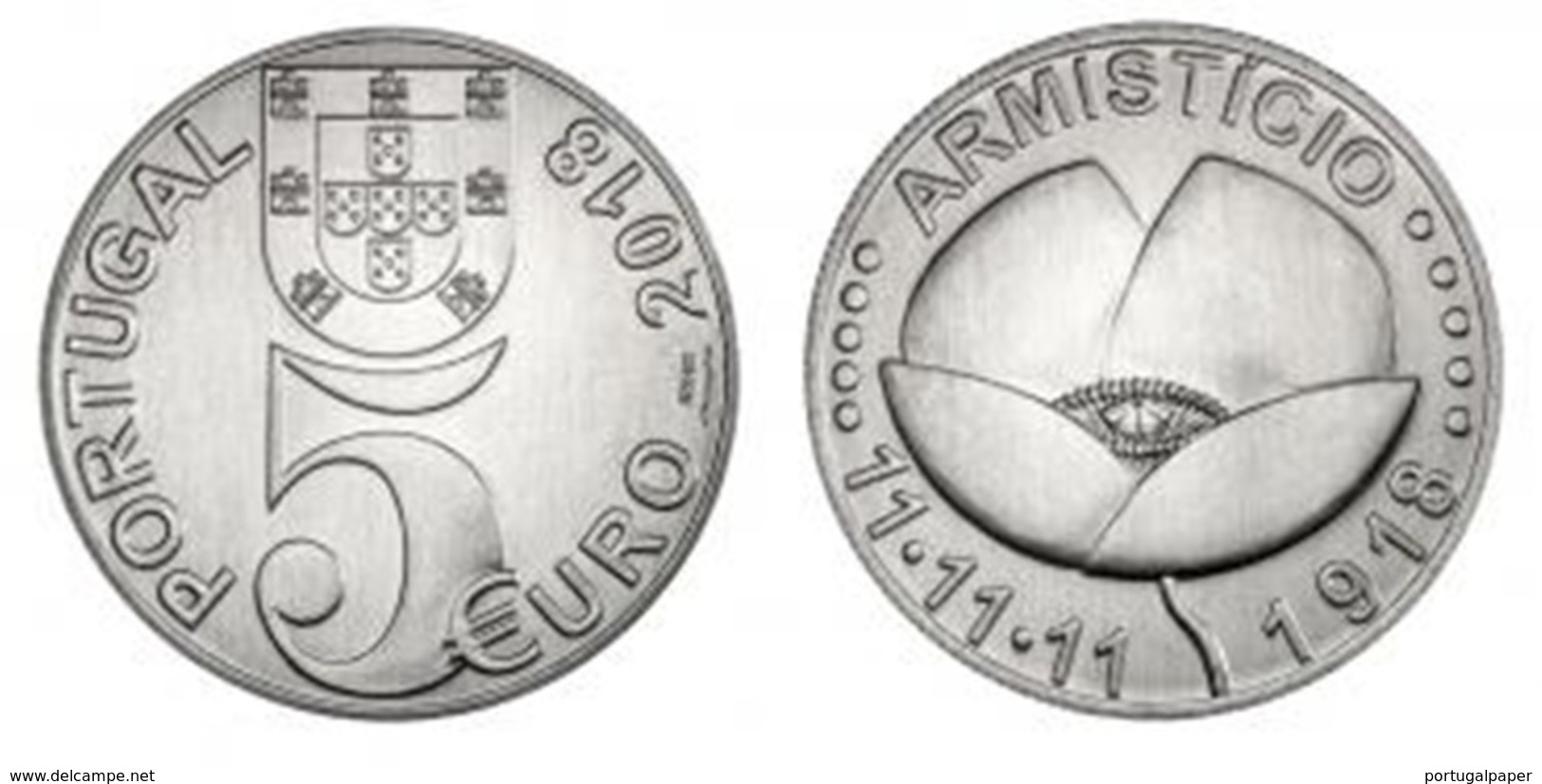 Portugal 5.00euro - Armísticio  - 2018   UNC - Portugal