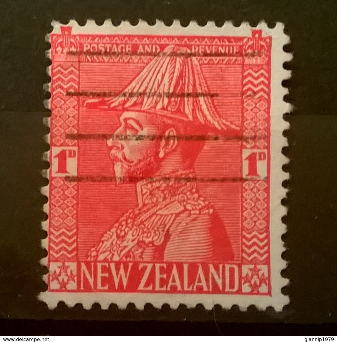 FRANCOBOLLI STAMPS NUOVA ZELANDA NEW ZELAND 1926 RE GIORGIO VI IN UNIFORME KING GIORGIO VI UNIFORM CON ANNULLO - Gebraucht