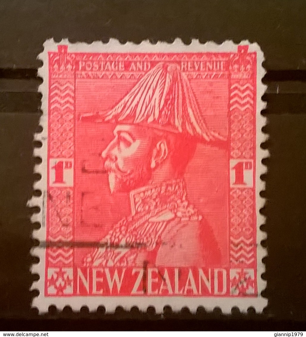 FRANCOBOLLI STAMPS NUOVA ZELANDA NEW ZELAND 1926 RE GIORGIO VI IN UNIFORME KING GIORGIO VI UNIFORM CON ANNULLO - Gebruikt