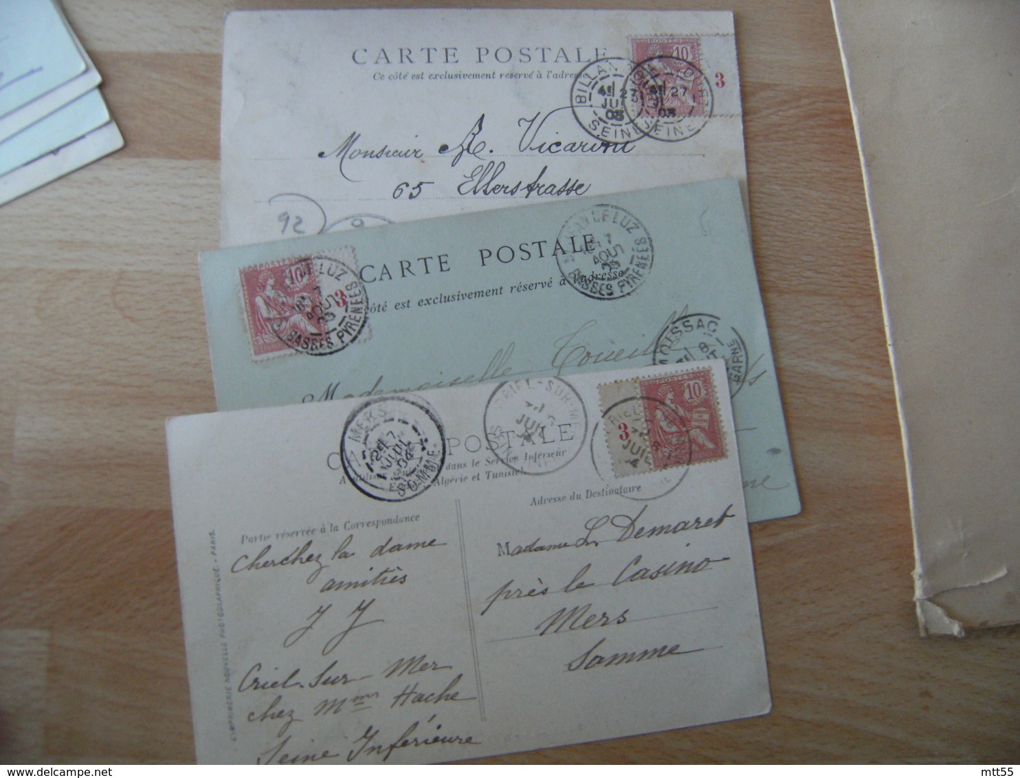 Lot De 10 Timbre Mouchon Millesime 2 Ou 3 Sur Lettre - 1877-1920: Semi-Moderne