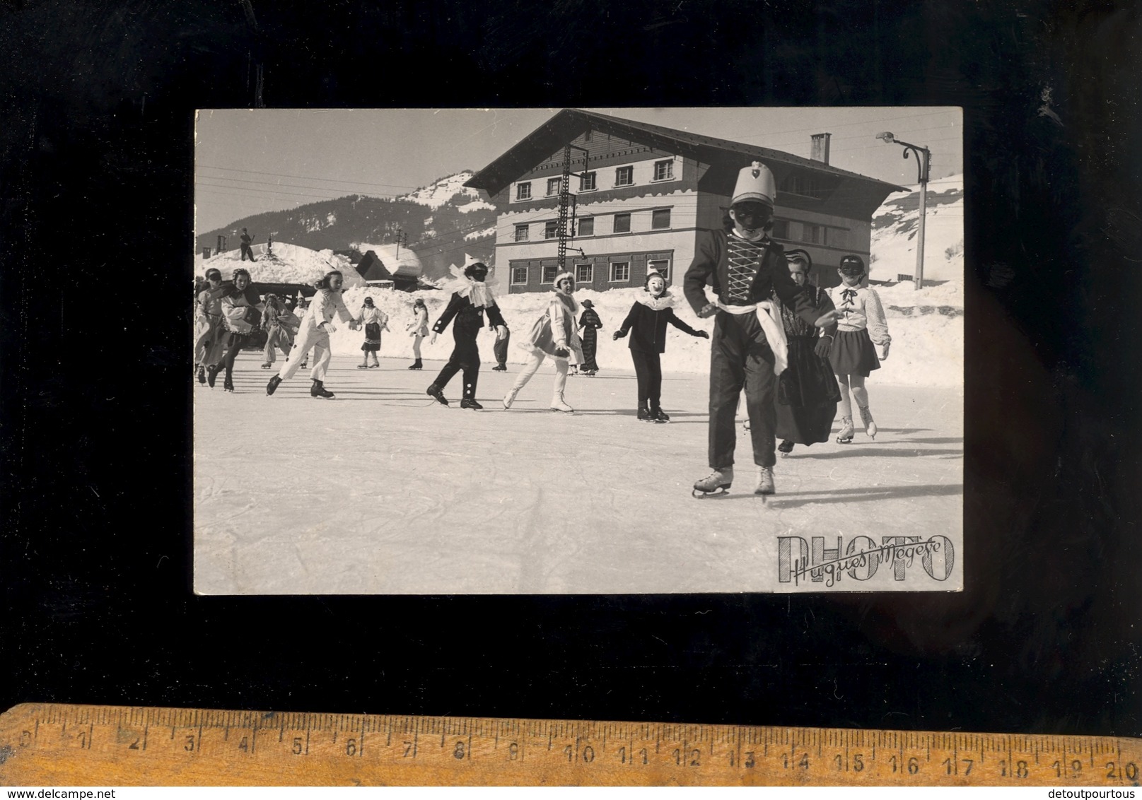 X6 Cartes Photo MEGEVE Haute Savoie 74 : Enfants Déguisés En Patin à Glace Sur La Patinoire Patineurs Ice Skating - Megève