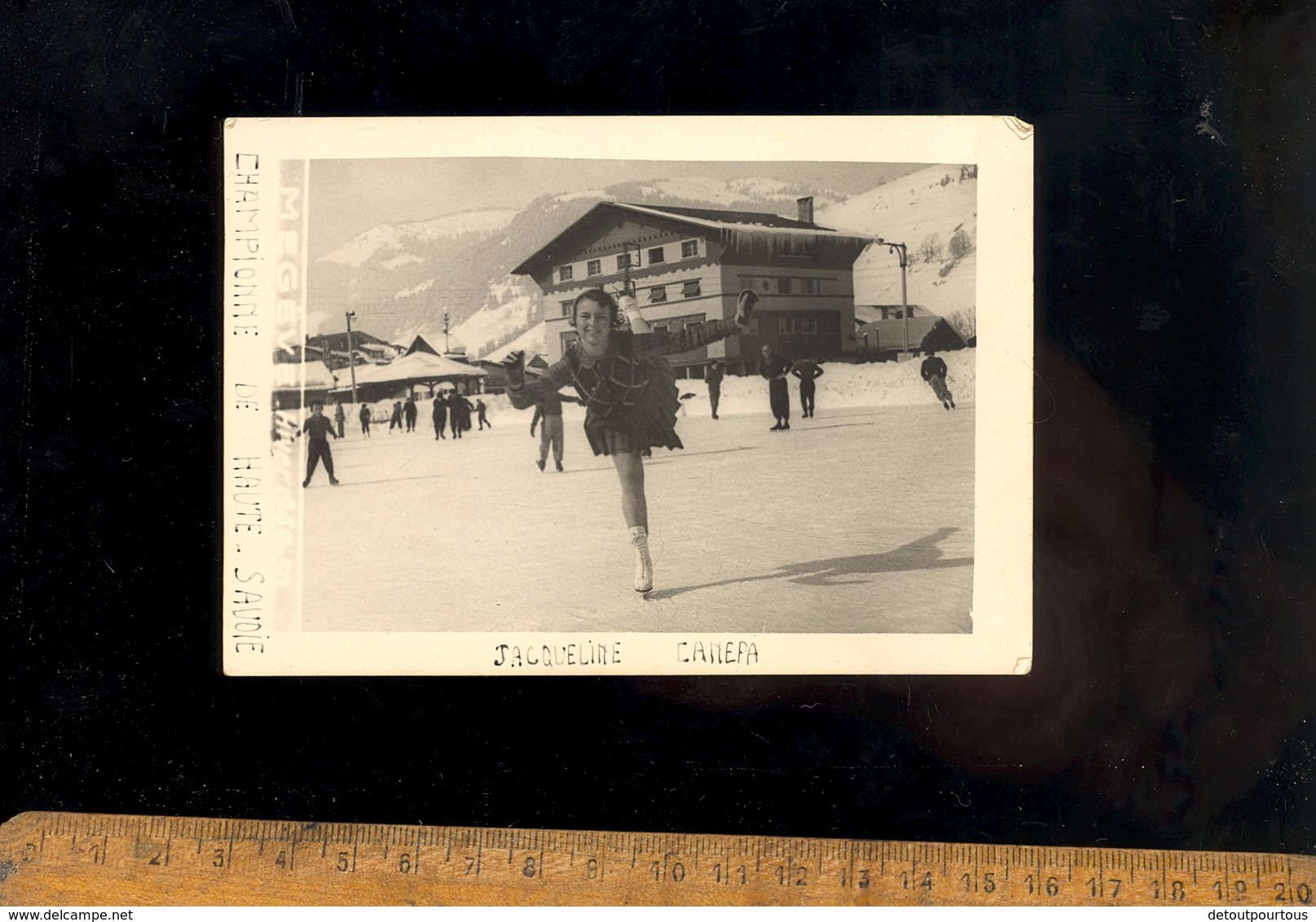 Photo MEGEVE Haute Savoie 74 : Patineuse Jacqueline CANEPA Championne Patin à Glace 1949 Patinoire Patineuse Ice Skating - Megève