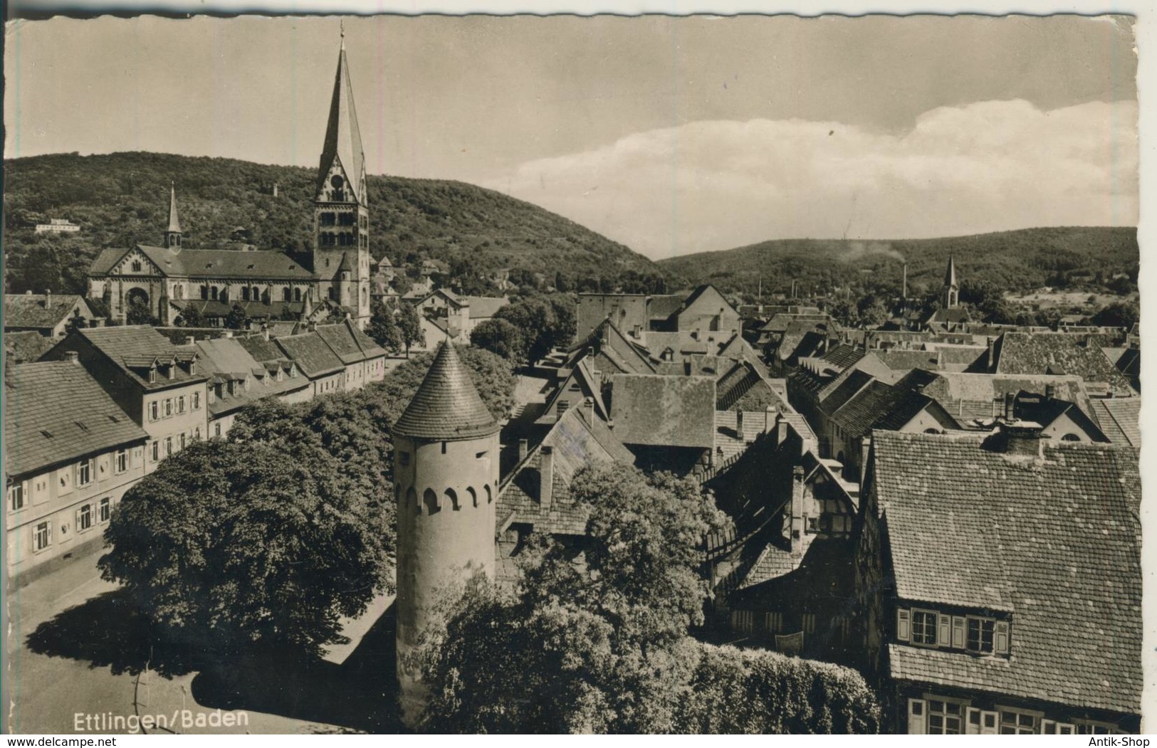 Ettlingen V. 1955  Teil-Stadt-Ansicht   (2751) - Ettlingen