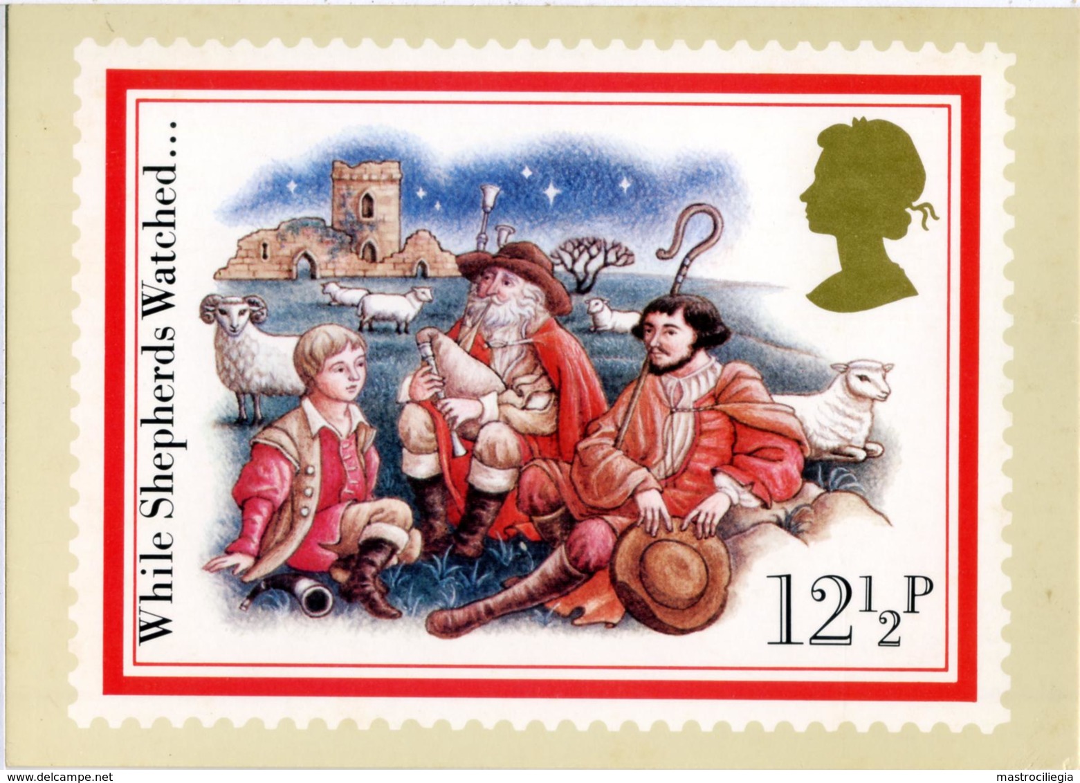 CHRISTMAS  WHILE SHEPHERDS WATCHED... Reproduced From A Stamp - Francobolli (rappresentazioni)