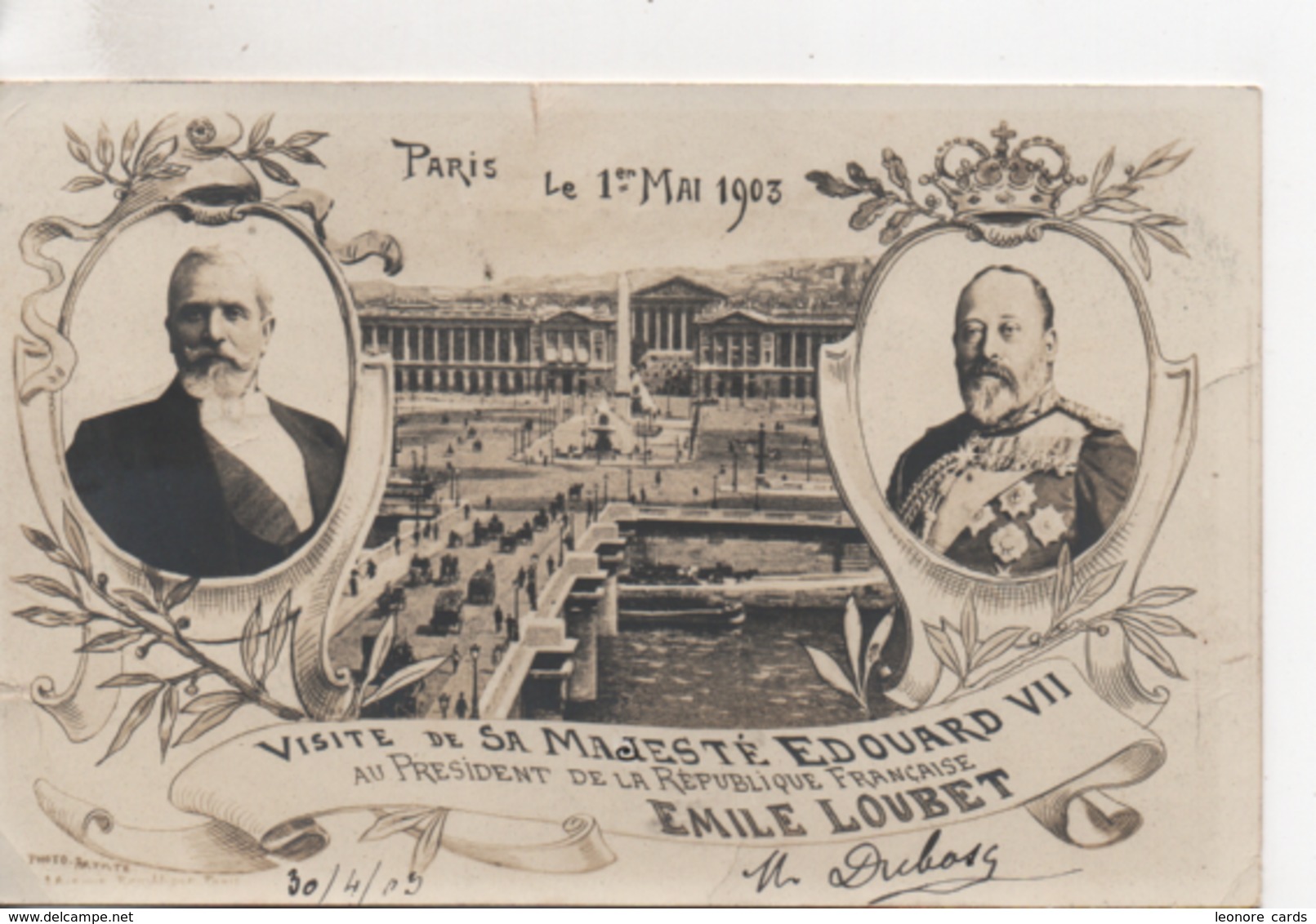 Cpa.Militaire.1903.1er Mai 1903.Visite De Sa Majesté Edouard VII à Emile Loubet Président France - Personnages