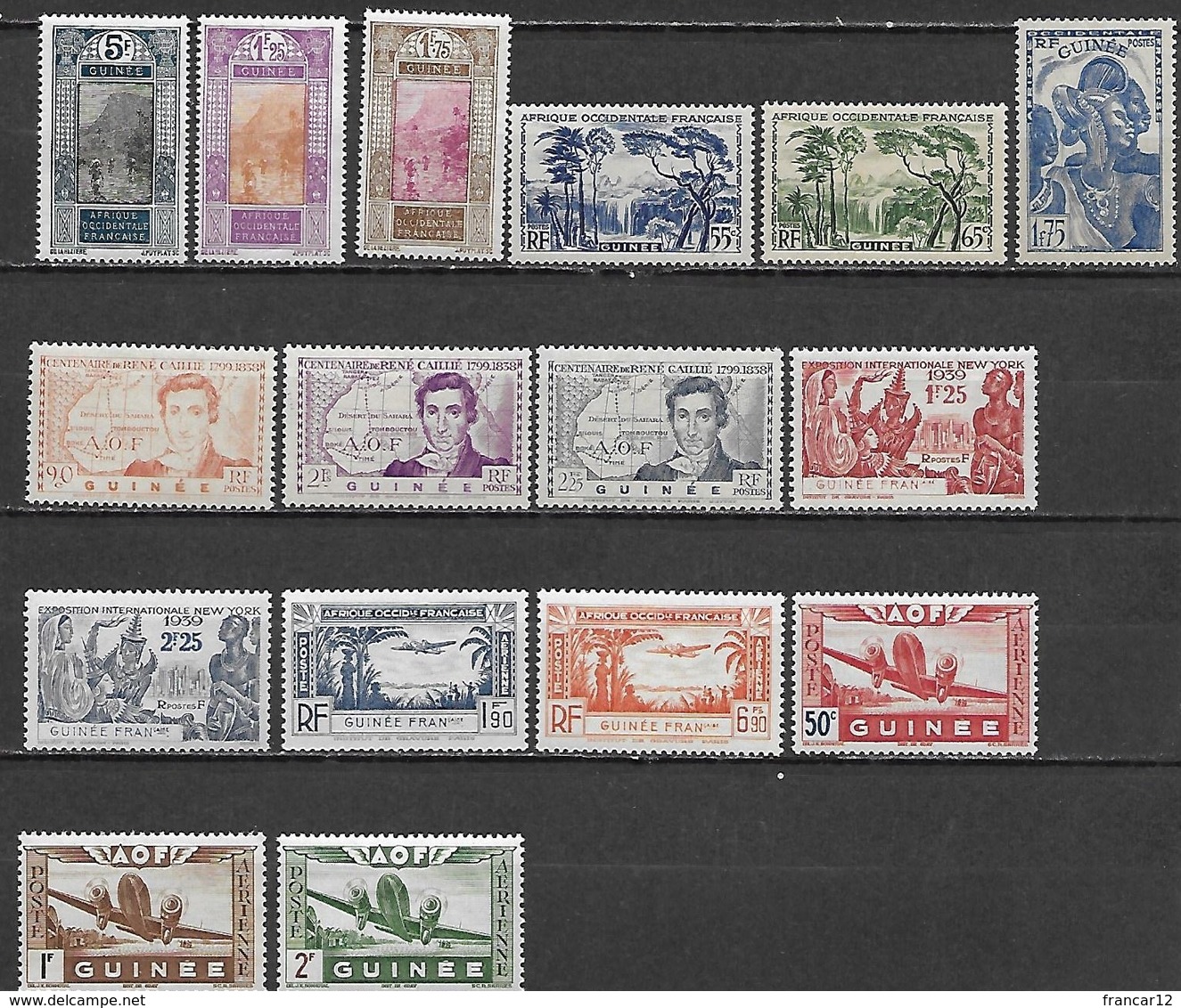 GUINEE 1922 - 1939 - Poste Et Poste Aérienne 16 Timbres **  Cote Maury: 31 Euros - Neufs