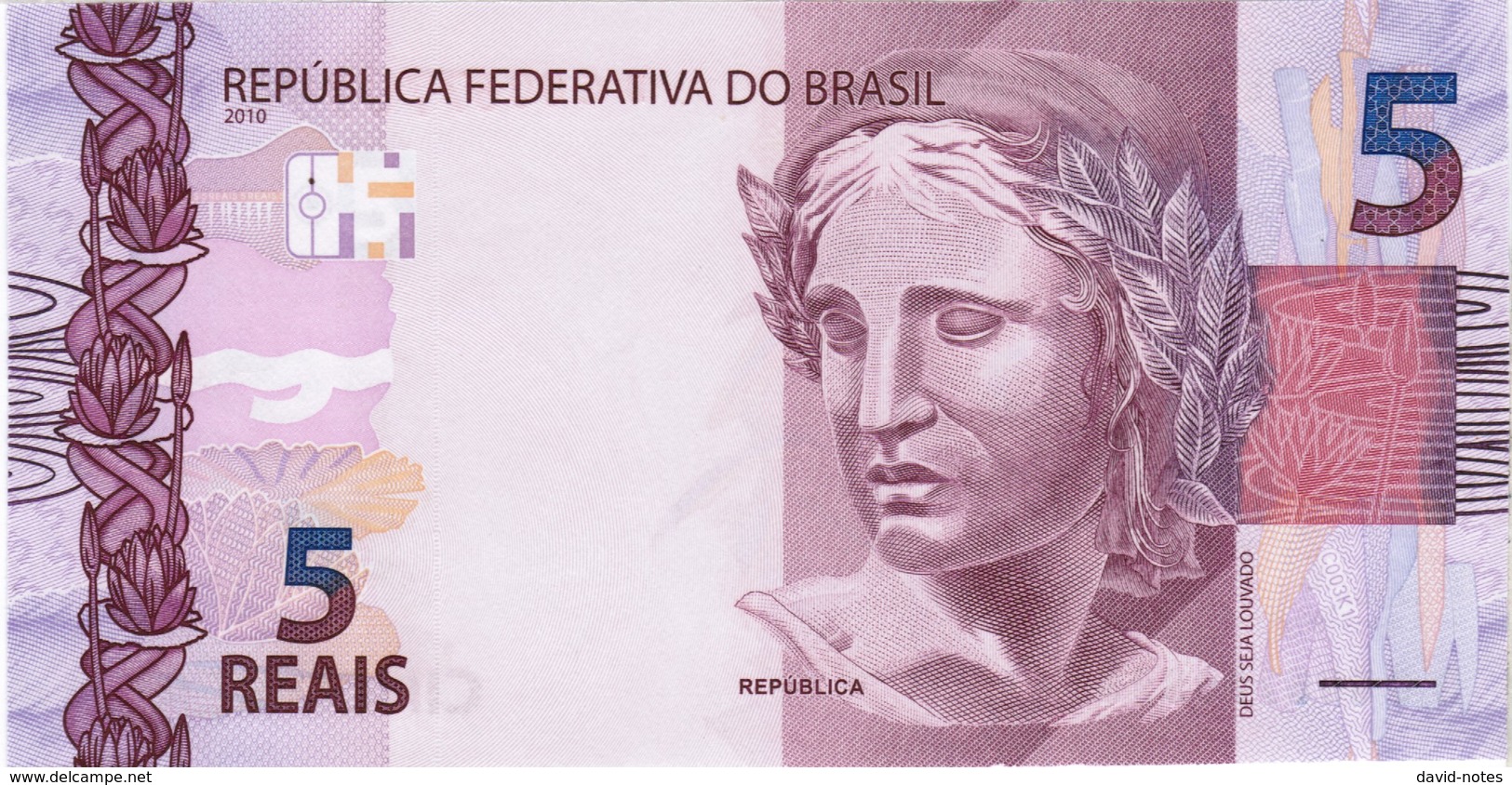 Brazil - Pick 253a - 5 Reais 2010 - Unc - Brasile