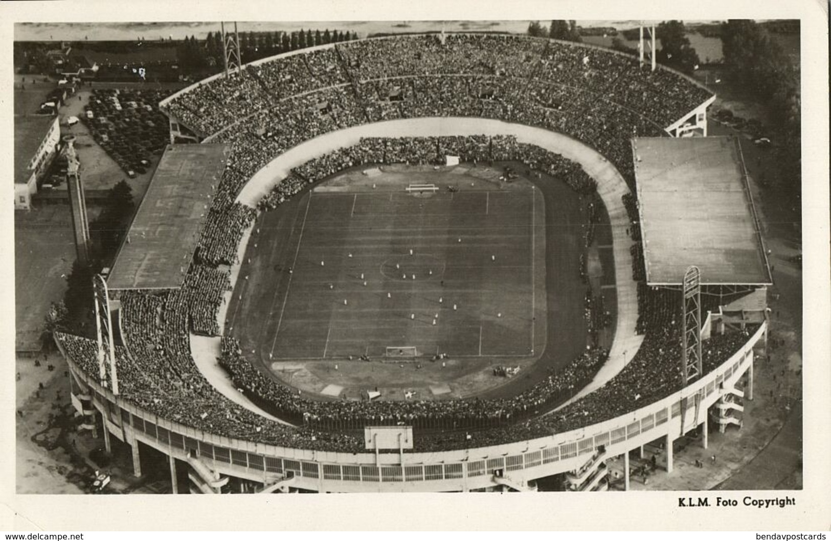 Netherlands, AMSTERDAM, Olympisch Stadion (1940s) Stadium RPPC Postcard - Soccer